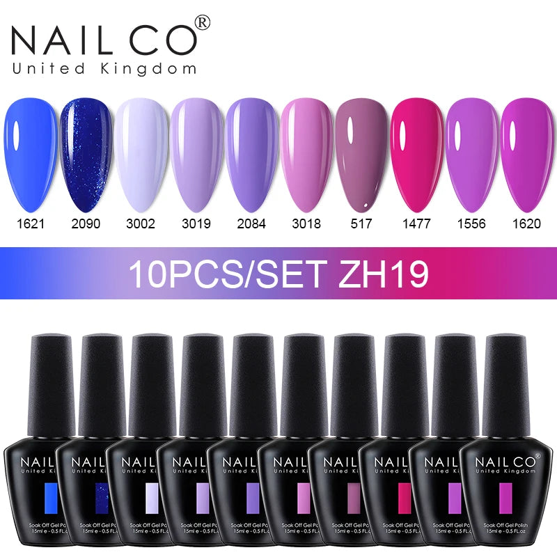 NAILCO 15ml 10/20pcs Gel Nail Polish Set Spring Summer Color UV Gel Nail Art All For Manicure  Gel Paint For DIY Professionals