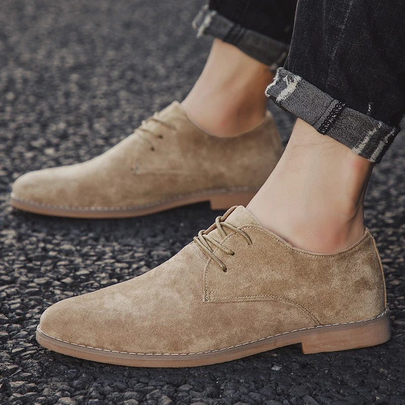 Men's Trend Casual Shoes Men's Suede Oxford Wedding Leather Dress Men's Shoes Men's Dress Flats