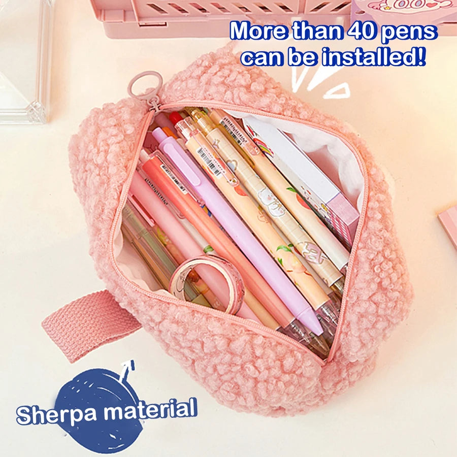 Plush Pencil Case Cute Cartoon Cute Cubs Storage bag Cosmetic Bag INS Korean Stationery school Supplies