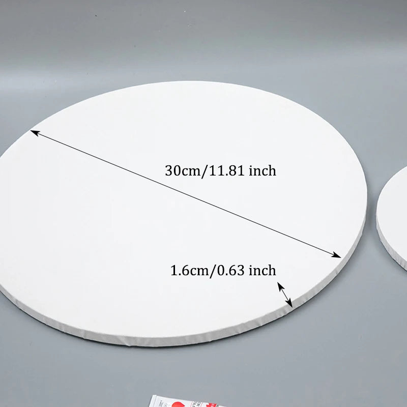 4 Pcs Round Canvas,White And Black 100% Cotton Blank Canvases For Painting,Diameter 30cm 11.81 inch,Art Supplies HB-18