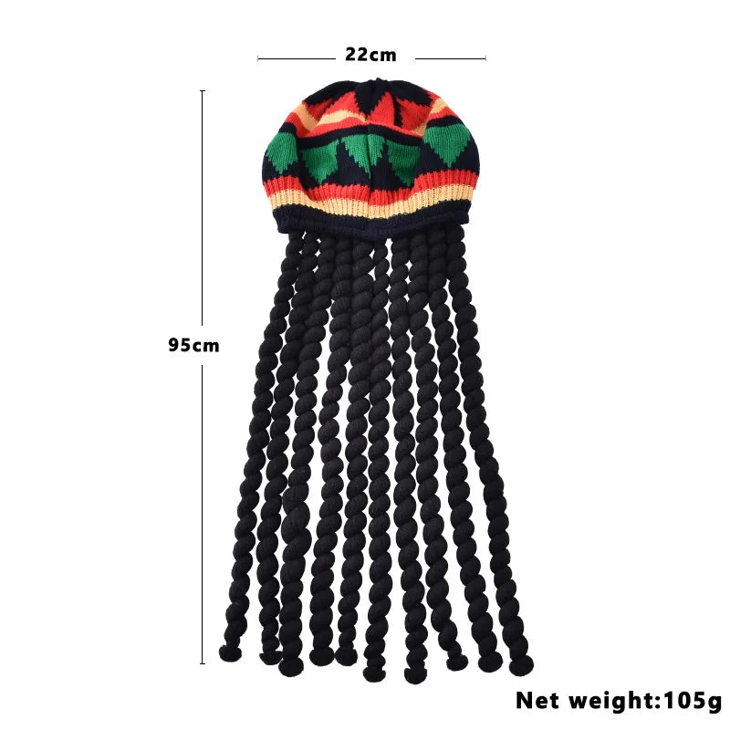 Hip Hop Cap Knitted Wig Braid Hat men women Jamaican Bob Marley Rasta Beanie Winter Gorra Hombre Dreadlocks Reggae Czapka Zimowa