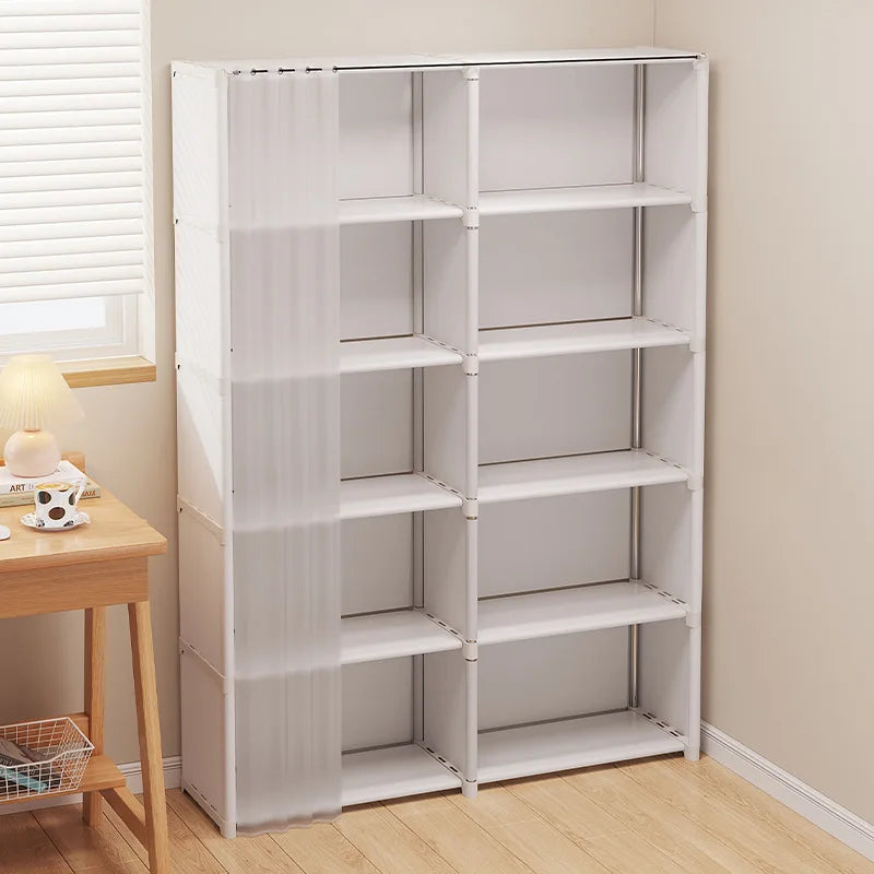 Simple Bookshelf Floor To Floor Storage Rack Living Room Sundries Storage Cabinet Shelf Household Multi-layer Storage Wardrobe