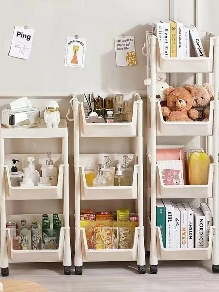 Kitchen Corner Storage Rack Narrow Slit Storage Cabinet Bathroom Living Room Home Organizer Mobile Bookshelf Floor Storage Rack