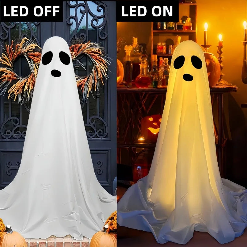 Halloween Decorations DIY 1PCS Large Lighted White Cloth Ghostswith 30 LED String Lights-Light Up Halloween Spooky Ghost Decor