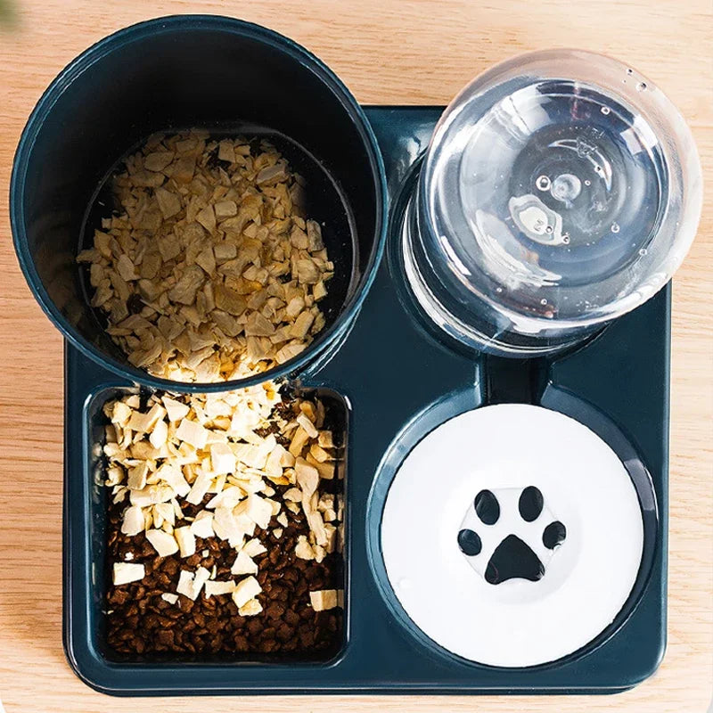 2 In 1 Automatic Dog Cat Feeder And Water Dispenser Set Pet Food Bowl Capacity Self Feeding Station Pet Feeder Supplies