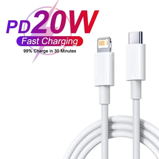 For Apple PD 20W Fast Quick Charger USB Type C For iPhone 15 14 13 12 11 Pro Max Mini Plus XR XS Charging Data Cable Accessories