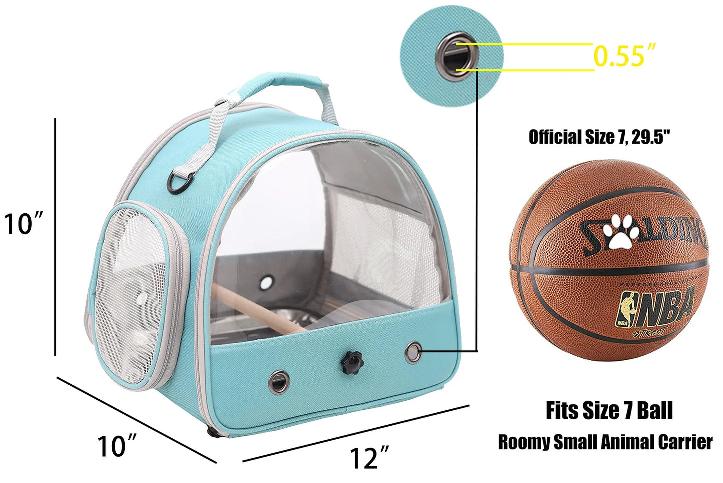 Portable Clear Bird Parrot Transport Cage Breathable Bird Carrier Travel Bag Small Pet Access Window Collapsible Outdoor Bag