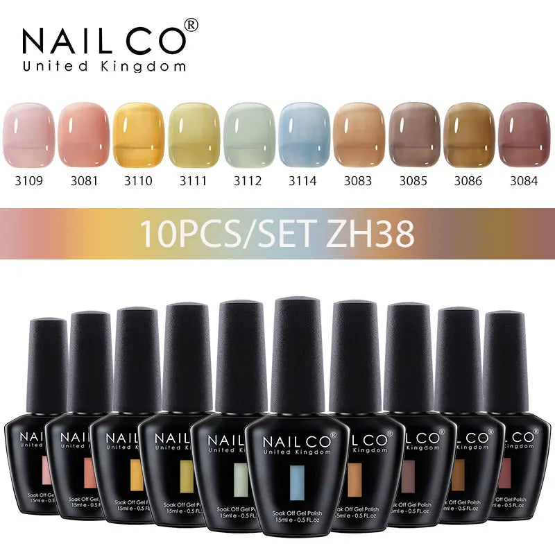 NAILCO 15ml 10/20pcs Gel Nail Polish Set Spring Summer Color UV Gel Nail Art All For Manicure  Gel Paint For DIY Professionals