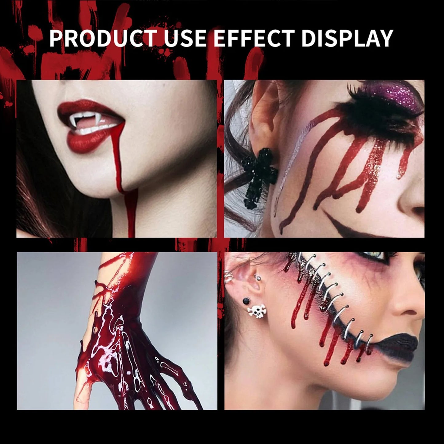 2pcs 100ml Halloween Fake Blood Spray Liquid Blood Eye Blood Drops Halloween Simulation Vampire Fake Blood Spray For Cosplay