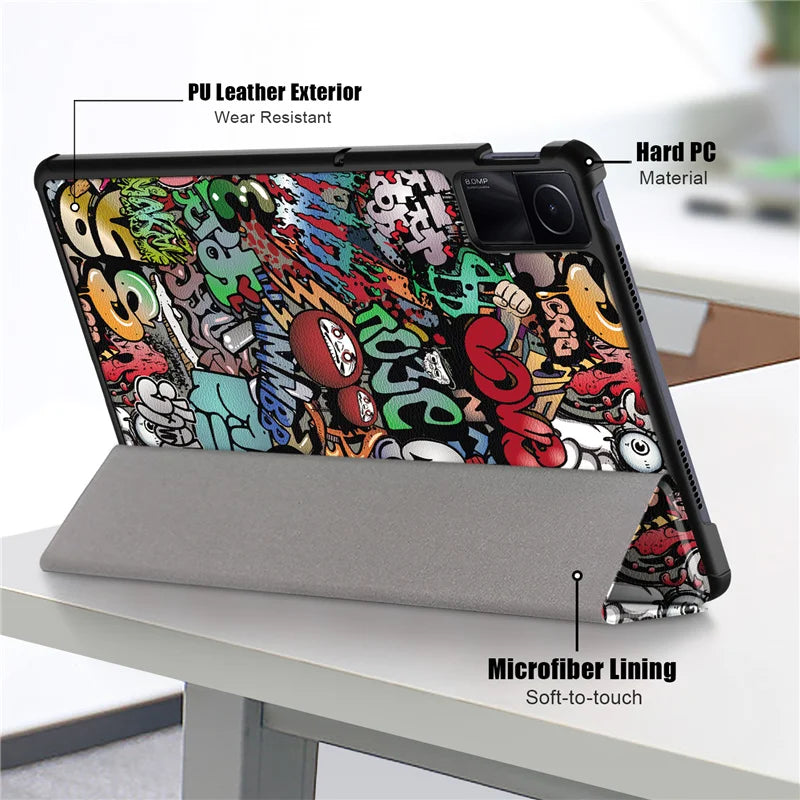 Case for Xiaomi Redmi Pad SE Tablet Cover Tri-folding Stand for Redmi Pad SE 11'' 2023 Case Cover Auto Wake Sleep