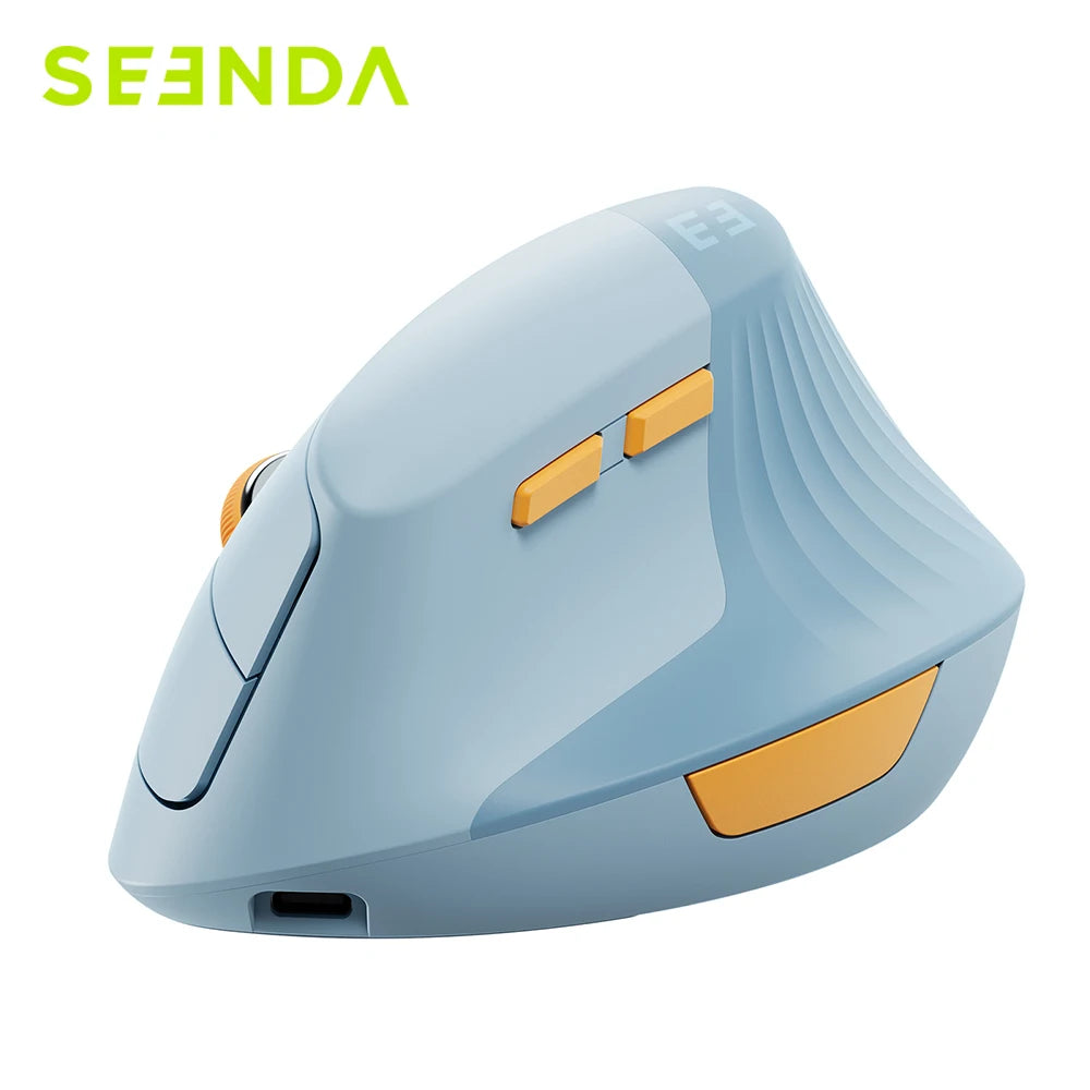 Seenda Vertical Wireless Mouse Type C Rechargeable Ergonomic USB & Type C Mice for Laptop Laptop PC MacBook Windows Android