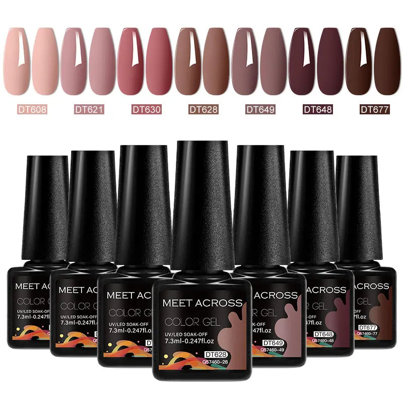 7pcs Gel Nail Polish Set For All Season 7.3ml Semi Permanent UV Gel Varnish Long Lasting Manicure Kit Soak Off Nail Supplies DIY