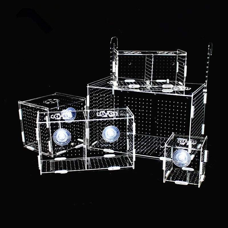 Aquarium Isolation Box Fish Tank Small Fry Breeding Box Transparent Acrylic Single Grid Double Grid Aquarium Supplies