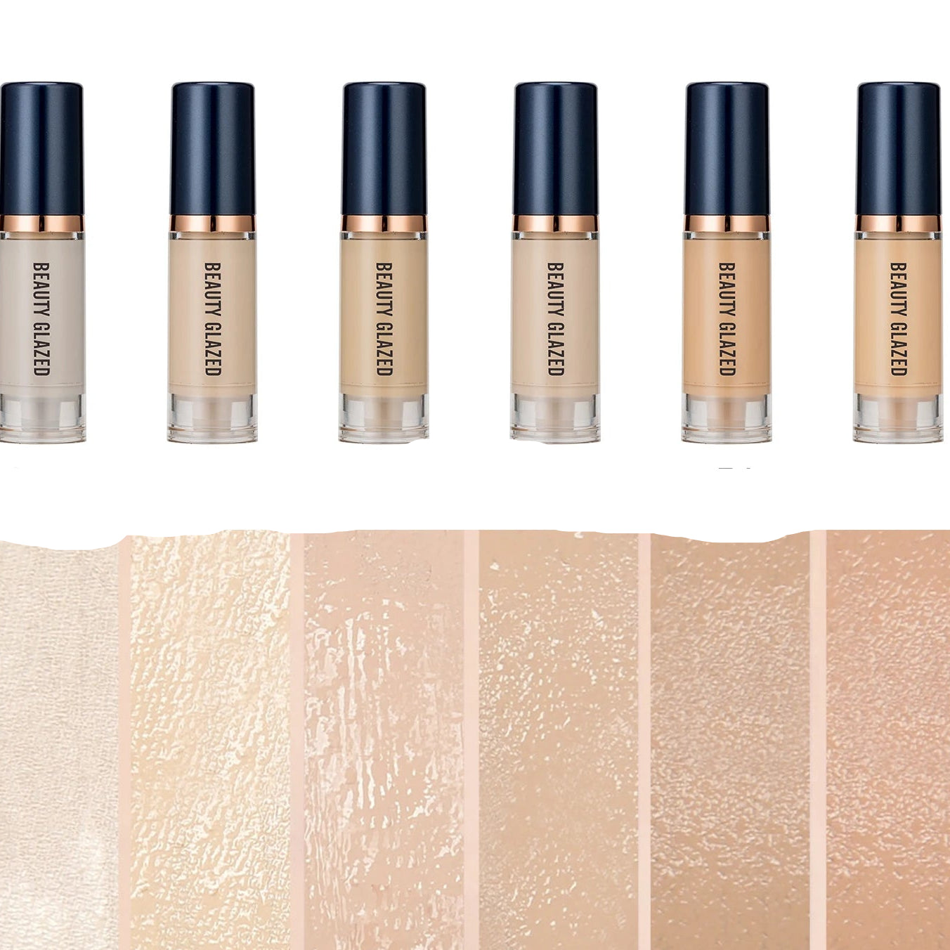 BEAUTY GLAZED 3pcs Face Makeup Set,Liquid Foundation+Primer+ Liquid Contour,Natural Weightless Long-wearing Smudgeproof Bronzer