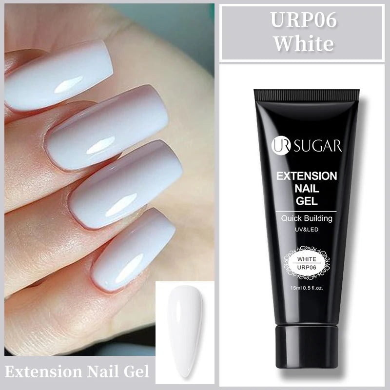 UR SUGAR 15ml Nude Pink Quick Extension Nial Gel Milky Jelly White Nail Gel Polish Semi Permanent Varnish UV LED Extension Gel