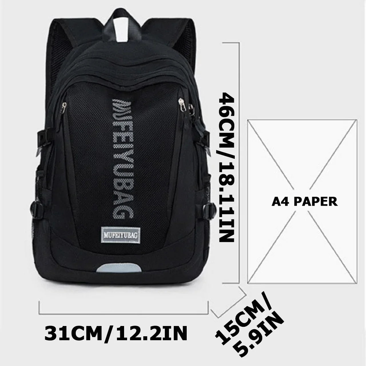 New high-capacity waterproof college backpack for junior high school, high school, and university, school bag, travel bag