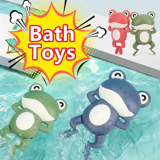 Hot Baby Bath Toys For Children New Baby Bath Swimming Bath Toy Cute Frogs Clockwork Bath Toy Swimming Water Clockwork Toys 2023