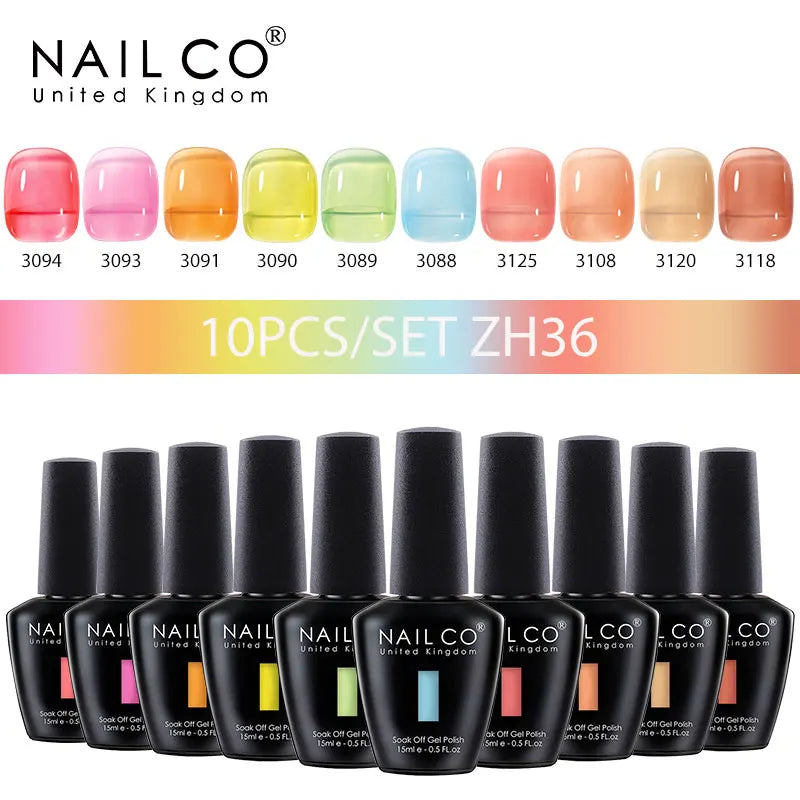 NAILCO 15ml 10/20pcs Gel Nail Polish Set Spring Summer Color UV Gel Nail Art All For Manicure  Gel Paint For DIY Professionals