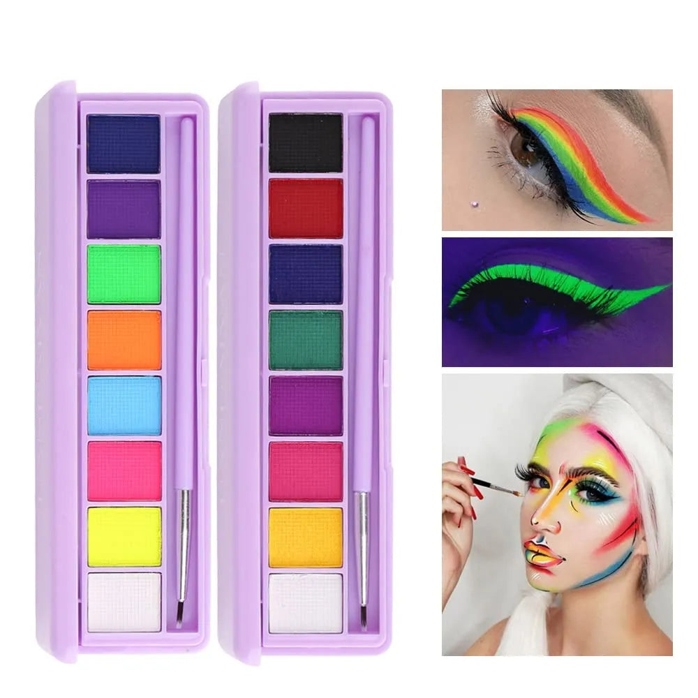 8 Colors Water Activated Eyeliner UV Reactive Eyeliner Glow in Dark Eye Liner UV Light Neon Pastels Eyeliner Pastel-Black Light