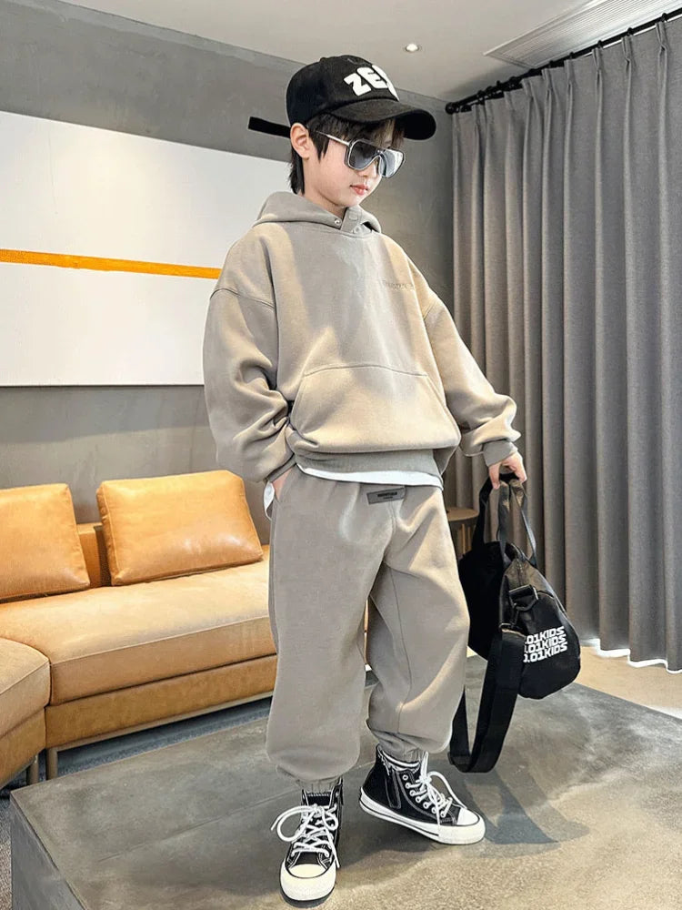 Autumn Children Boy Clothes Set Teenage Girls Letter Hoodies Pullover and Pants Suit Kid Sweatshirts Top and Bottom Tracksuits