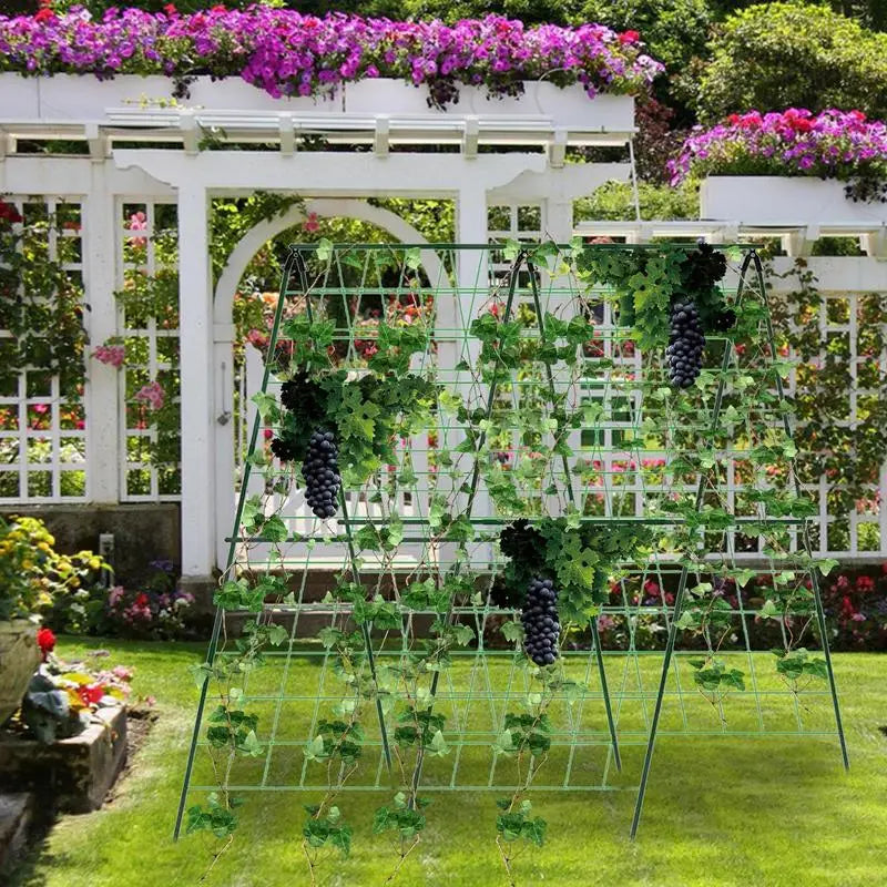 Cucumber Trellis Set A-Frame For Garden Vegetable Plant Grow Supports Fit Climbing Plant Detachable With Net And Clips Accessory