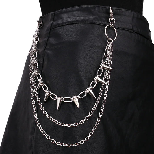 Punk Pants Chain Keychains for Men Women Jean Trouser Biker Chains Harajuku Goth Jewelry Gothic Rock Emo Accessories