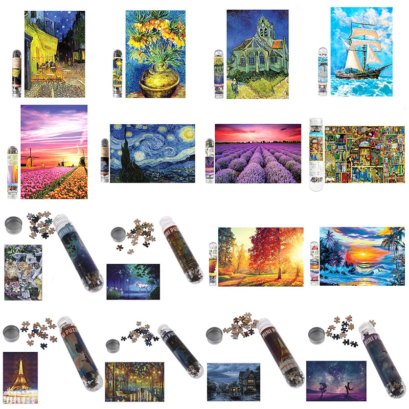 150pcs Mini Jigsaw Puzzles for Adults Micro Jigsaw Test Tube Tiny Puzzle Challenging Puzzle Difficult Home Decor Entertainment