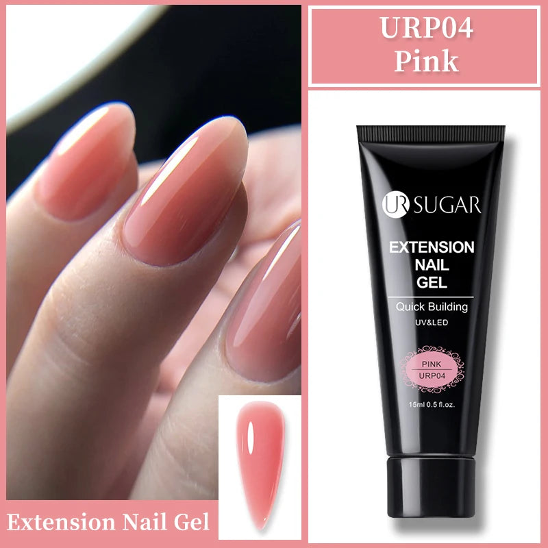 UR SUGAR 15ml Nude Pink Quick Extension Nial Gel Milky Jelly White Nail Gel Polish Semi Permanent Varnish UV LED Extension Gel