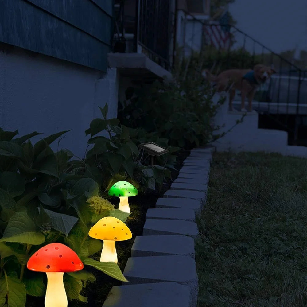 Solar Mushroom Light Garden Outdoor Decor 8 Modes Waterproof Mushroom Lamp Pathway Landscape Yard Easter Halloween Xmas Sunlight