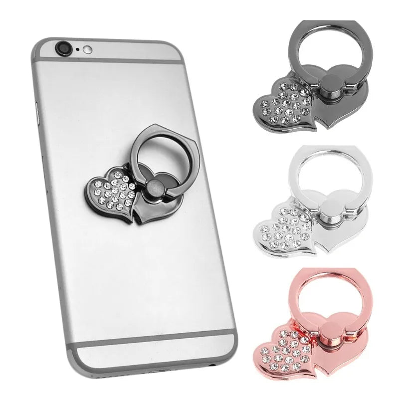 Luxury Diamond Shiny Gemstones Metal Mobile Phone Ring Bracket Universal Phone Holder Rotatable Ring Bracket for iPhone Samsung