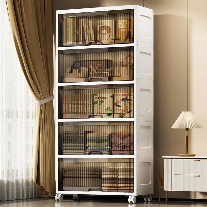 Flip Storage Cabinet Living Room Snack Storage Rack Bedroom Multi-Layer Storage Shelf Multi-Functional Storage Bins Shoe Boxes