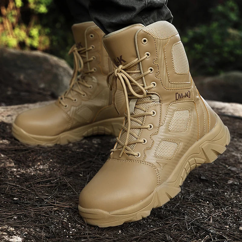 Big Size 40-47 Men Tactical Boots Autumn Special Forces Field Man Boot Outdoor Non-Slip Waterproof Shoes Zapatillas Hombre