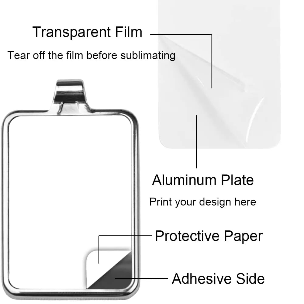 10/5pcs Sublimation Blanks Keychains Metal Round Key Rings for Heat Press Rectangle Round 2 Shape