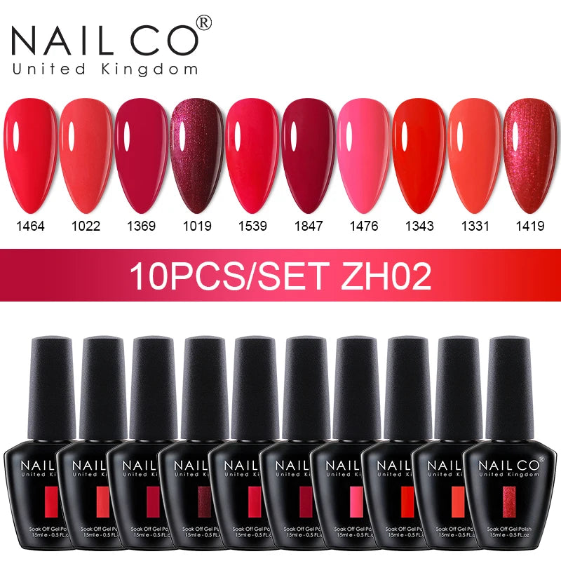 NAILCO 15ml 10/20pcs Gel Nail Polish Set Spring Summer Color UV Gel Nail Art All For Manicure  Gel Paint For DIY Professionals