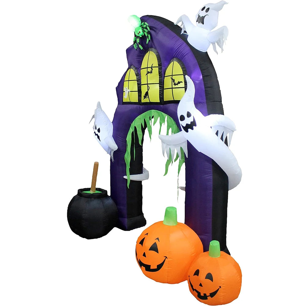 Purple House Arch Halloween Decoration Party Props Outdoor Indoor Halloween Electric Inflatable Toys Courtyard Decoration