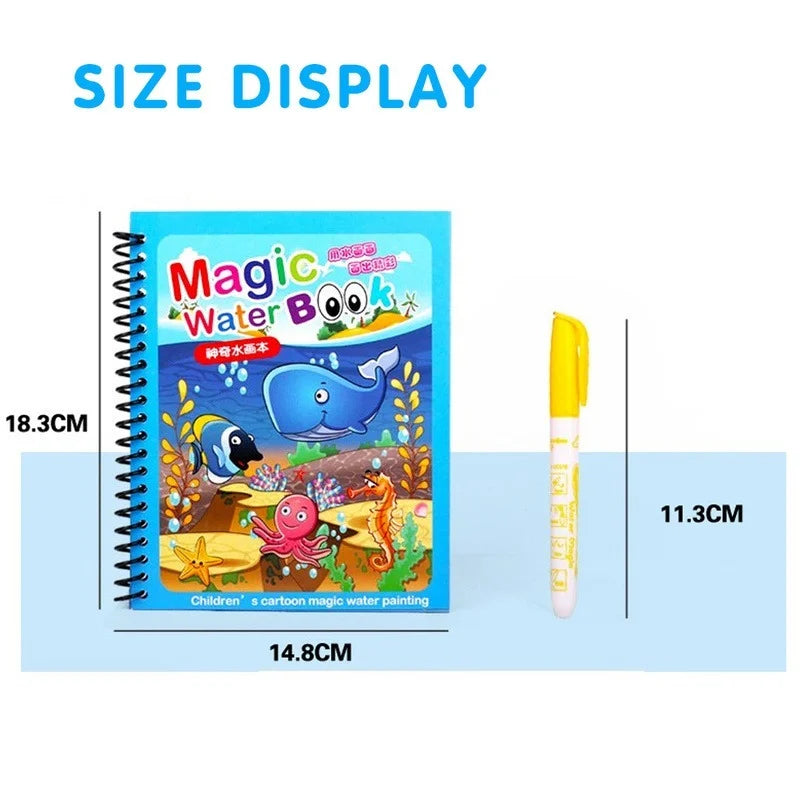 Montessori Toys Reusable Coloring Book Magic Water Painting Book Magic Book Children's Sensory Learning Early Education Toys