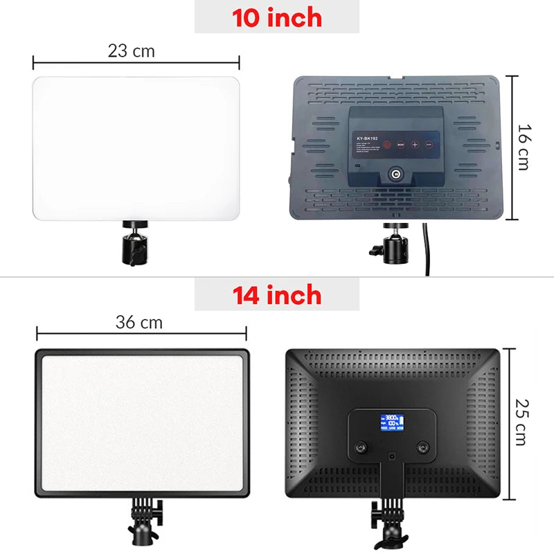 14inch 10inch LED Video Light Panel EU Plug 3200K-6000K Photography Lighting Remote Control For Live Streaming Photo Studio Lamp