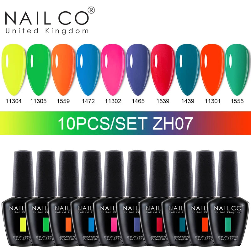 NAILCO 15ml 10/20pcs Gel Nail Polish Set Spring Summer Color UV Gel Nail Art All For Manicure  Gel Paint For DIY Professionals