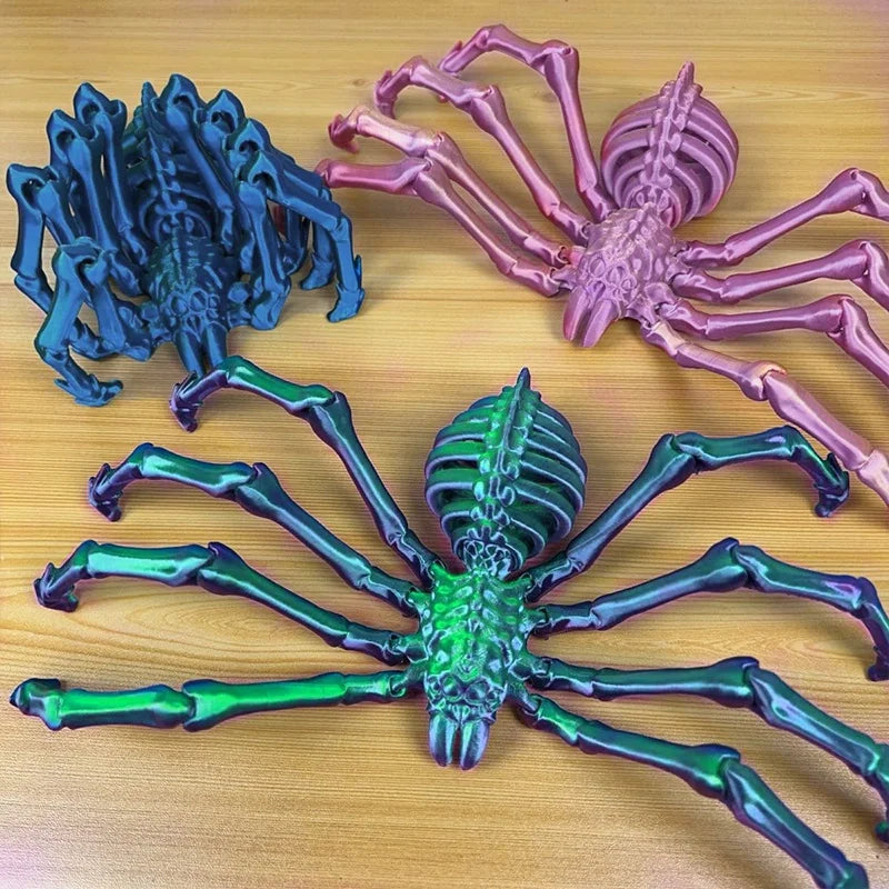 3D Printed Spider Simulated Animal Model Movable Retractable Joints Creative Halloween Children's Gifts Home Desktop Decoration