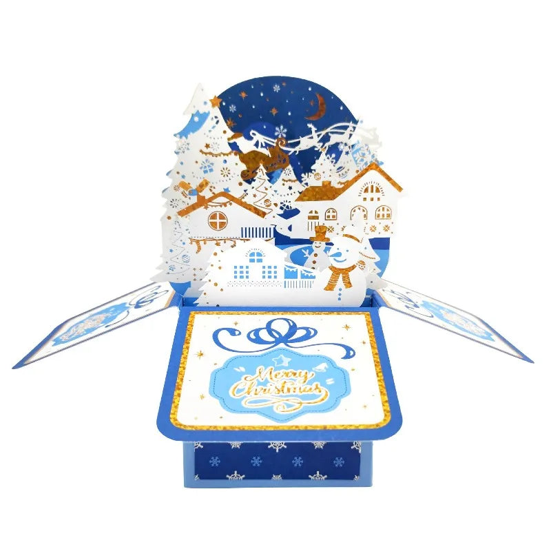 3D Pop Up Christmas Cards, Xmas Gift Greeting Cards for Your Friends, Children and Family, Included Blank Notecard & Envelope