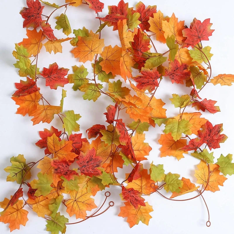 Artificial Maple Leaf Fall Maple Garland Fall Leave Vine for Home Room Decor Garden Wedding Party Halloween Christmas Decoration