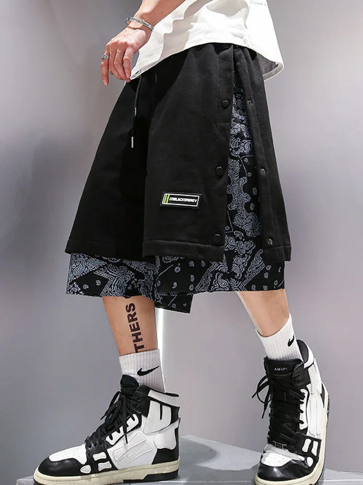 Fashion Men Printed Shorts Summer Casual Sports Basketball Shorts Baggy Men Jogging Clothes Punk Style Streetwear Thin Thickness