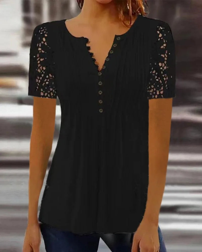 Shirts for Women Clothes Vintage Y2k Tops Spring Fashion T-shirts Casual Elegant Lace Autumn Women Clothing Spring Streetwear