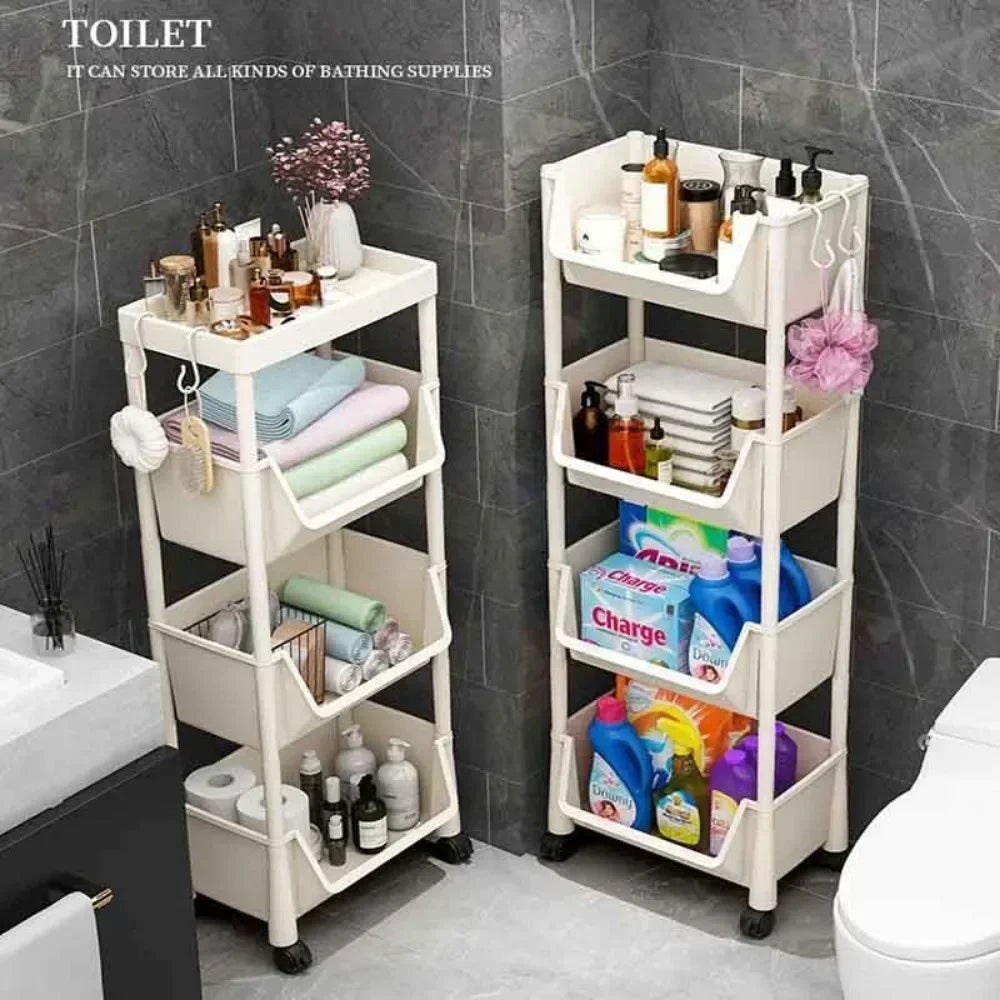 Trolley Bookshelf Kitchen Storage Rack Kitchen Corner Narrow Slit Storage Cabinet Bathroom Living Room Home Organizer Key hanger