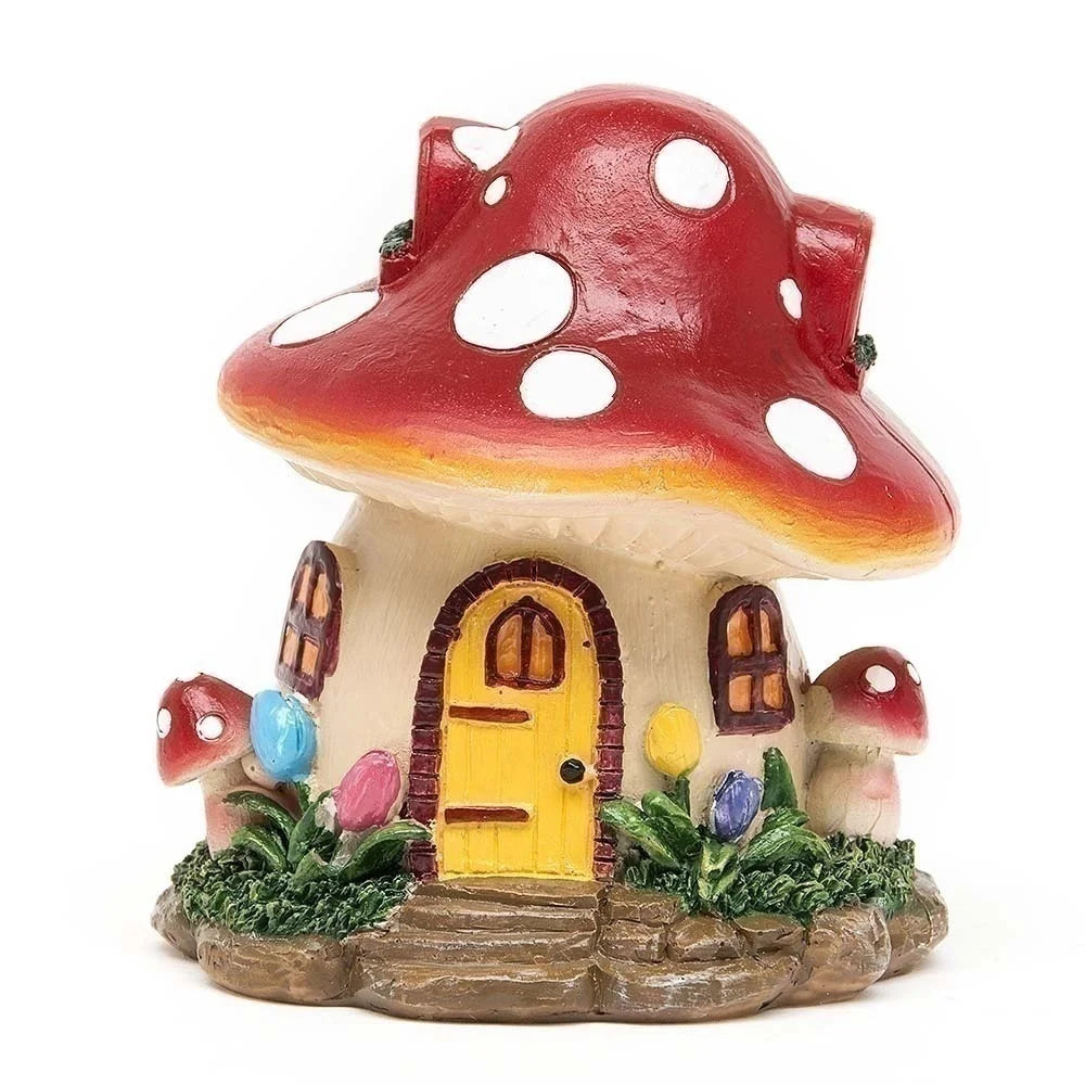 Cute 8.5cm*10cm Mushroom House Miniature Resin Ornament Fairy Garden Flower Potted Plant Craft Home Decor