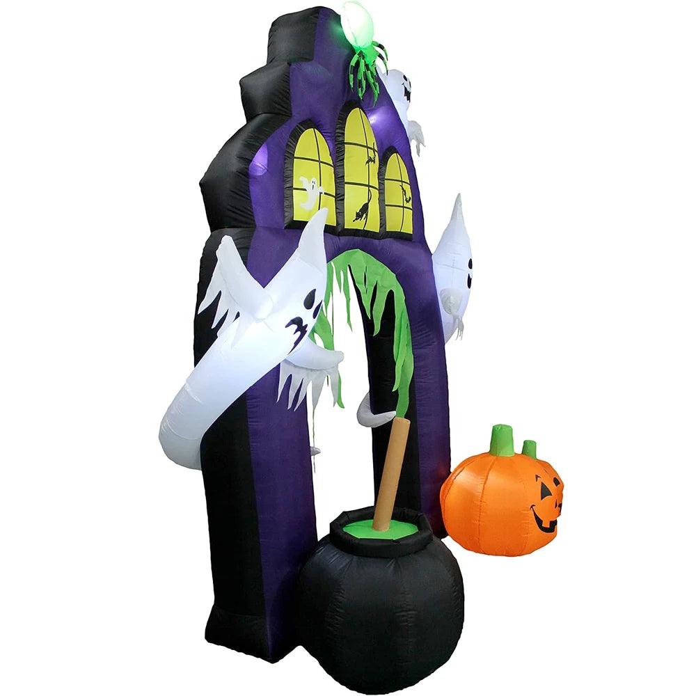 Purple House Arch Halloween Decoration Party Props Outdoor Indoor Halloween Electric Inflatable Toys Courtyard Decoration