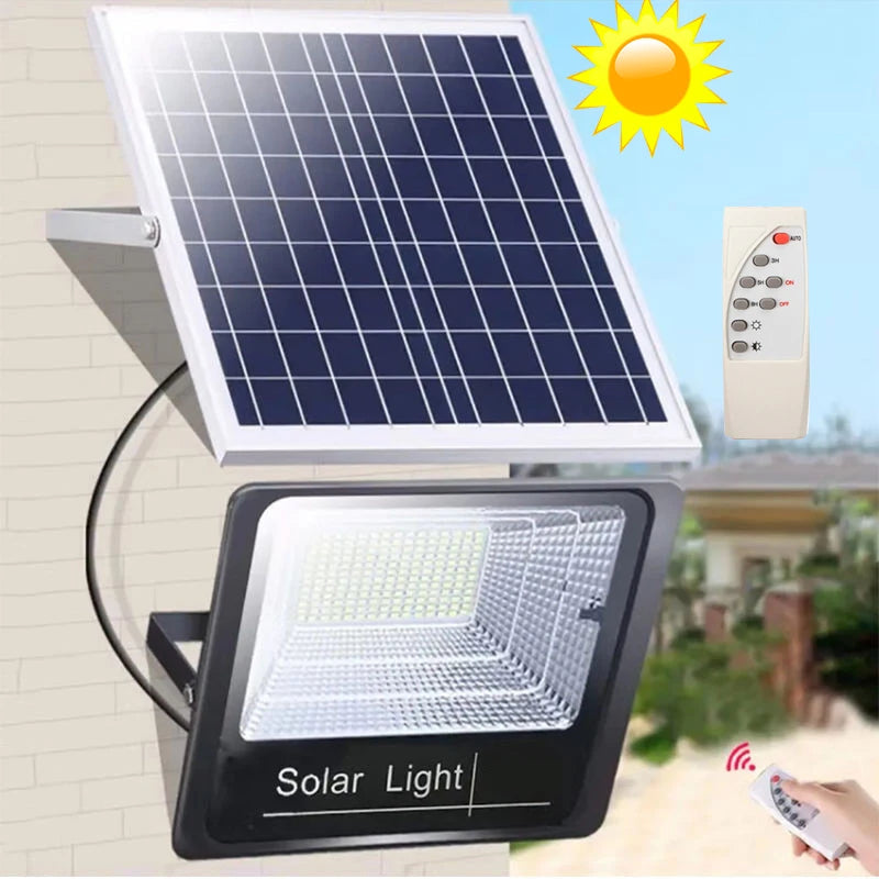 50-500W Solar Flood Lights Remote Control Solar Powered Spotlight Outdoor Waterproof IP67 Villa Street Lighting Adjustable Angle