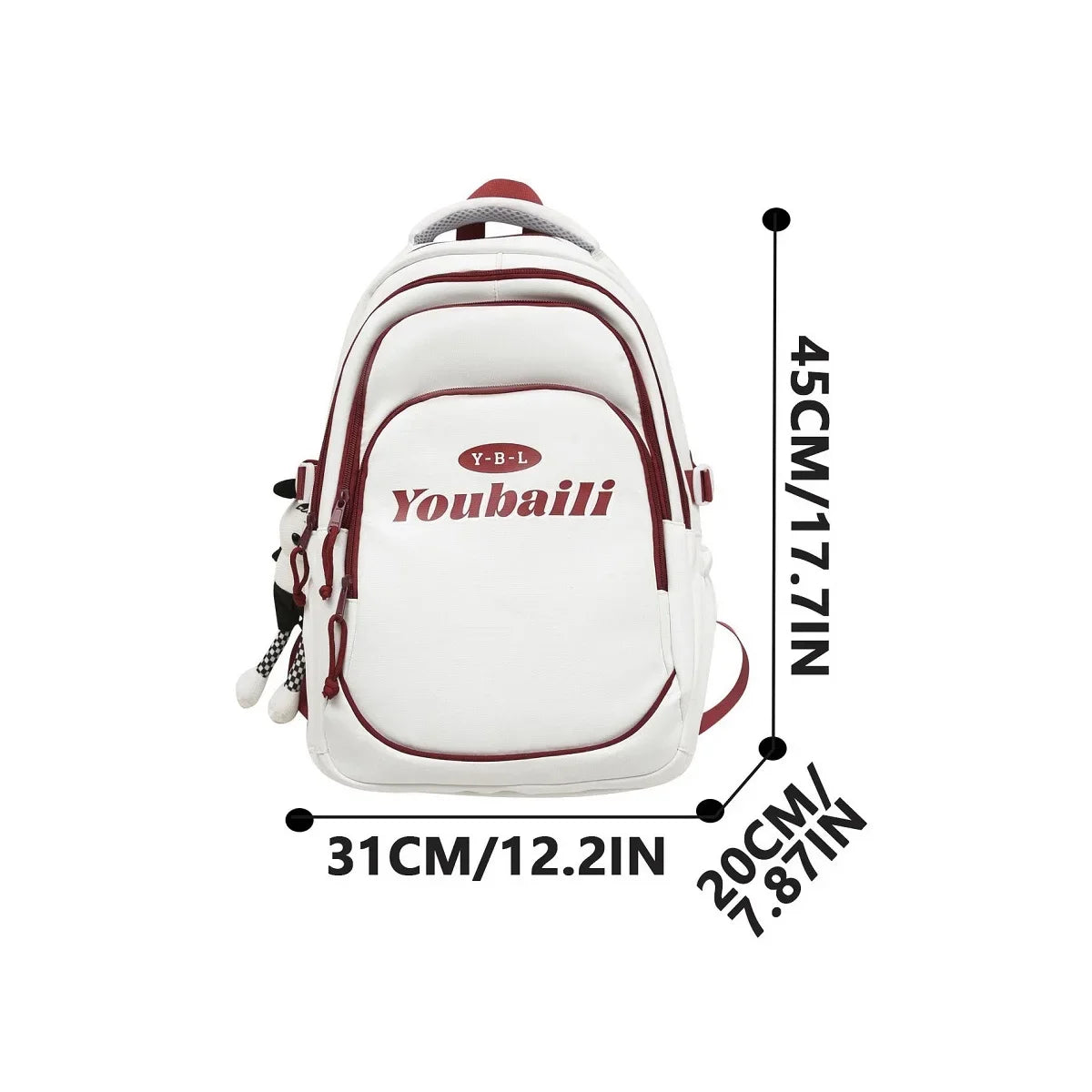 New school backpack, high-quality 17.7 inch large capacity waterproof travel bag, fashionable men's campus backpack