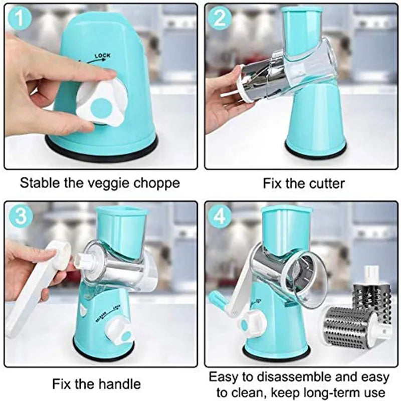 Manual Rotary Cheese Grater for Vegetable Cutter Potato Slicer Mandoline Multifunctional Vegetable Chopper Kitchen Accessories