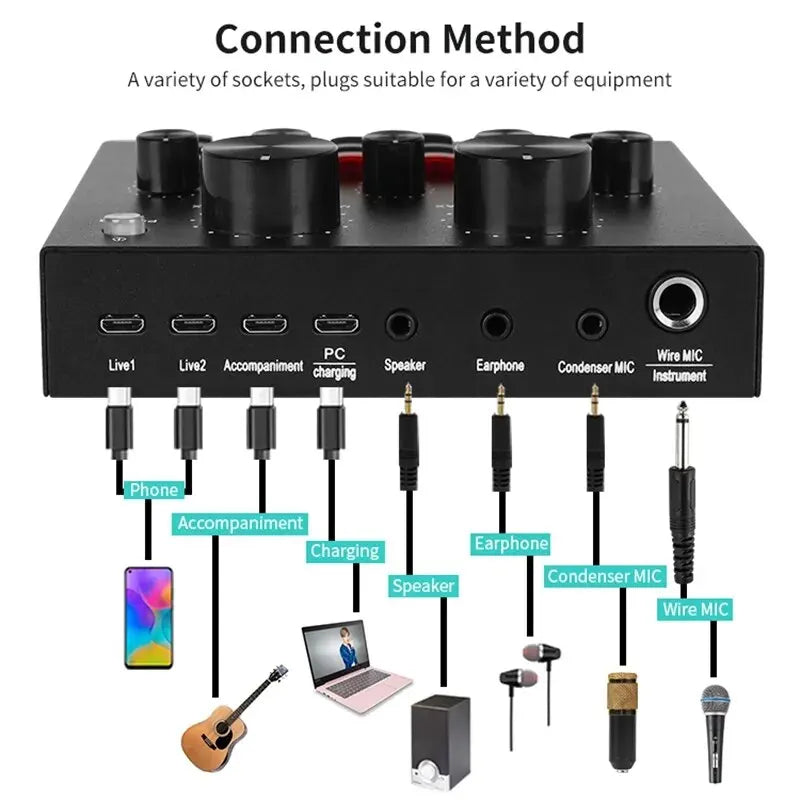 BM800 V8 Sound Card Set Professional Audio Condenser Mic Studio Singing Microphone for Karaoke Podcast Recording Live Streaming